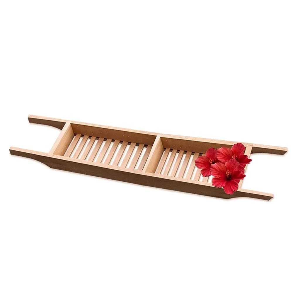 Wholesale bamboo bath tub caddy/modern shower caddy tray
