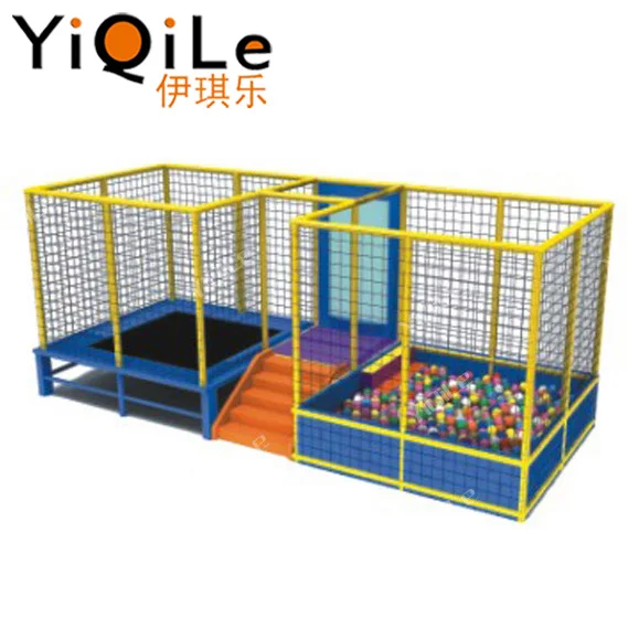 2 IN 1 Multifunctional Rectangle Trampoline Park Professional Trampoline with Enclosure