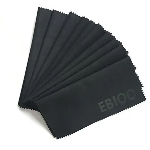 Custom popular black microfiber camera lens sunglasses eye glasses cleaning cloth with silk screen printed