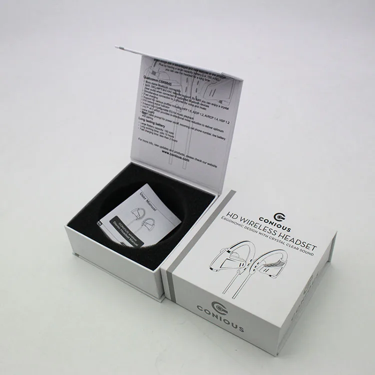D3245 New Coming High Quality Square Personalised matte Earphone Paper Packaging Factory in China