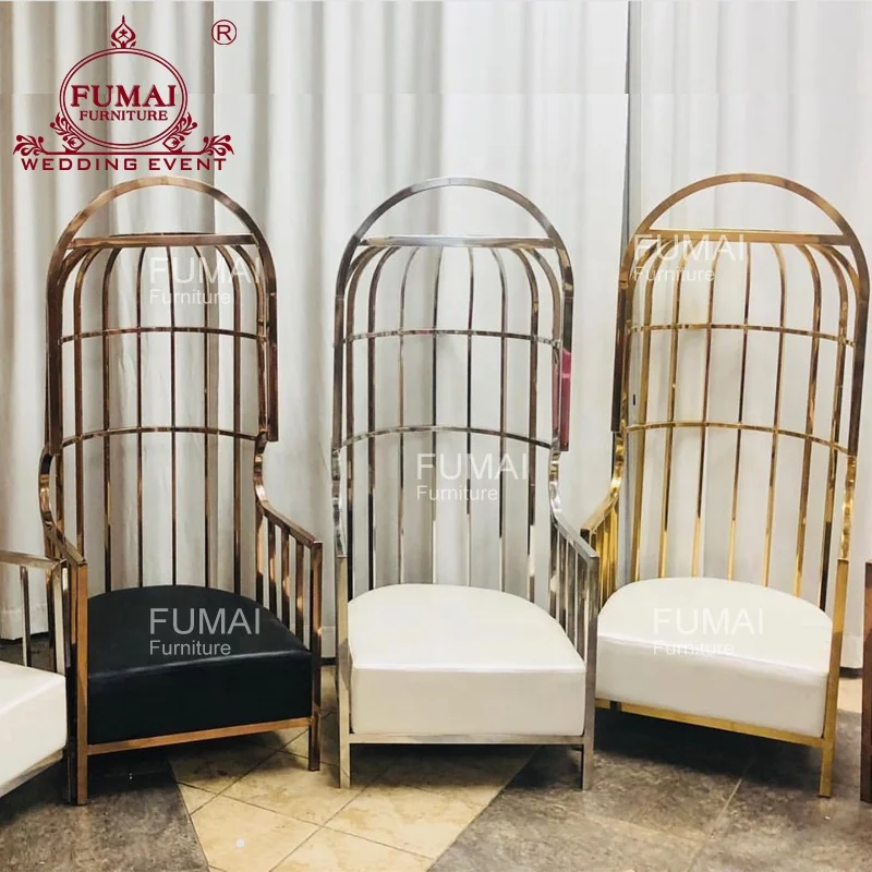 
Classical high back throne velvet throne wedding bride groom bird cage chair 