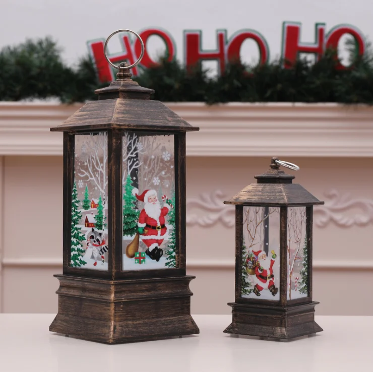 Vintage Christmas Lantern kerosene lantern Decorative led Snowman lantern
