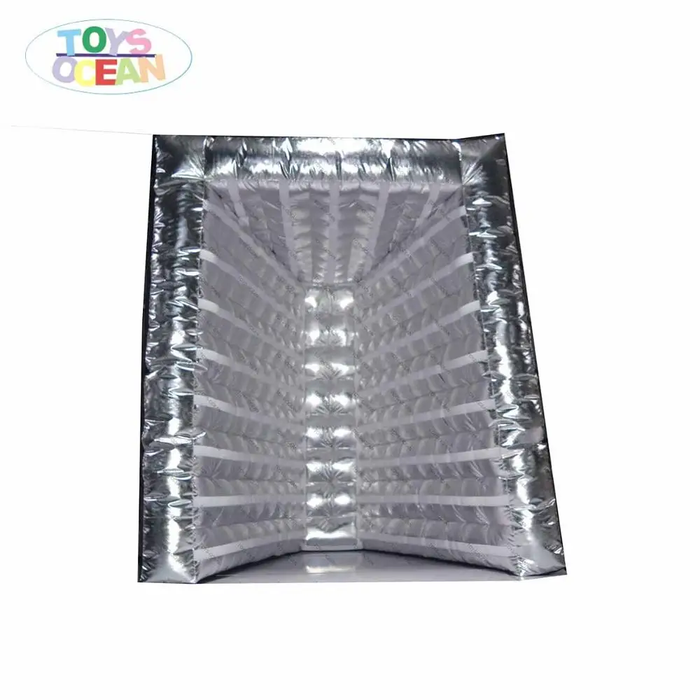 LED light Silver material colorful shinning inflatable V shape photo booth