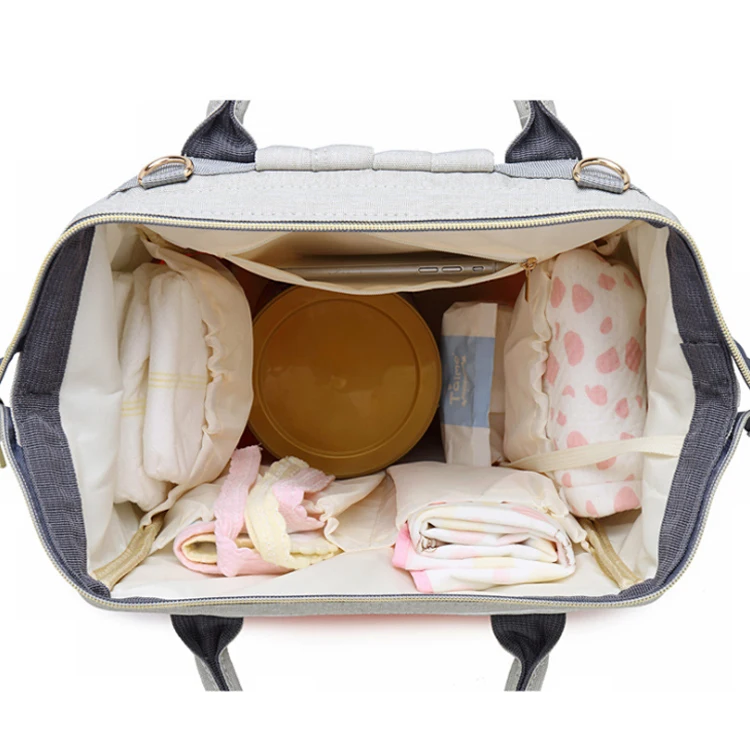 Hot Fashion Multifunctional Colorful Design Stripe Mommy Handbag Mummy Baby Diaper Bag Backpack