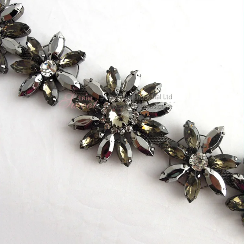 big gem rhinestone chain trim