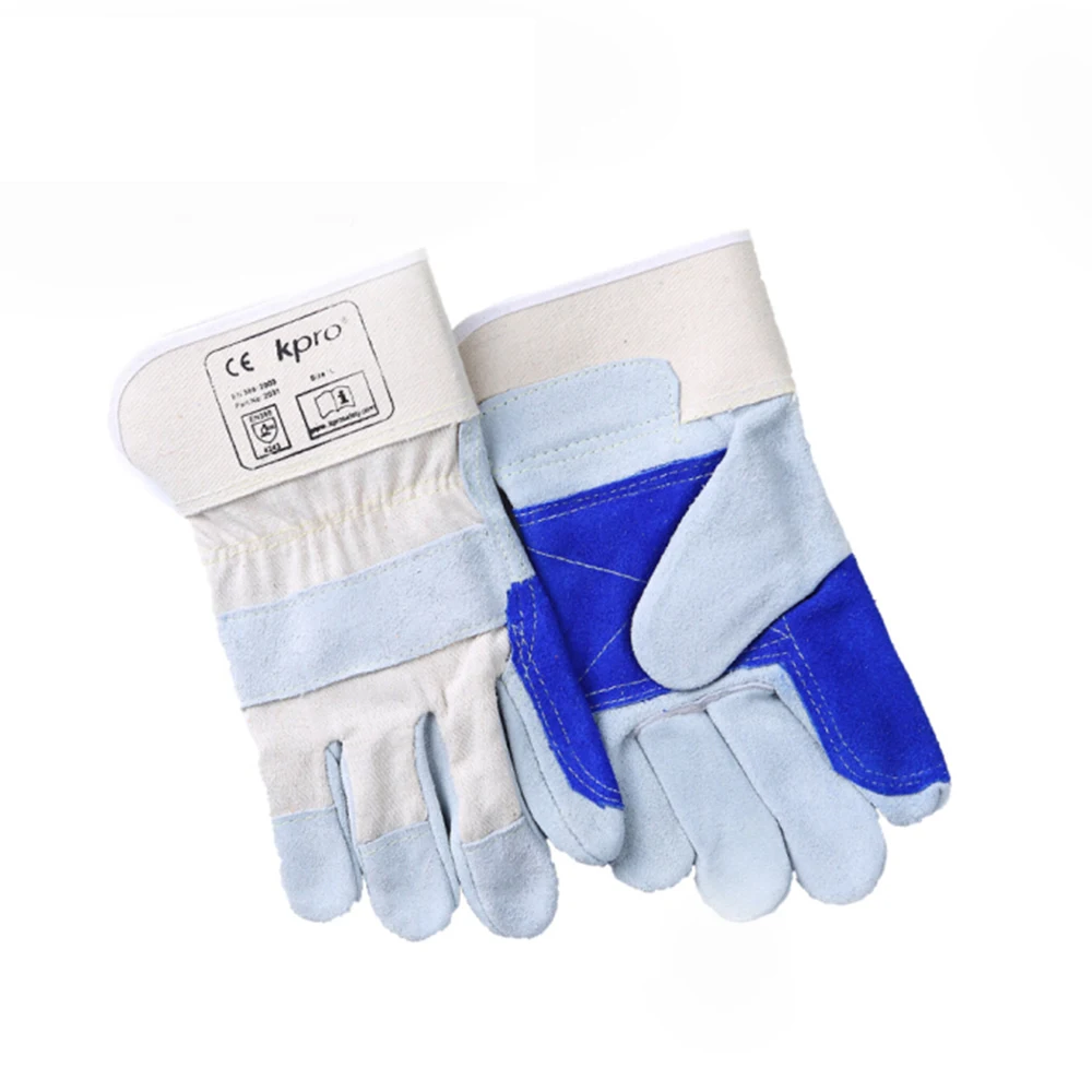 High Quality Mens Leather Cotton Thickened Palm Cowhide Welding Work Gloves