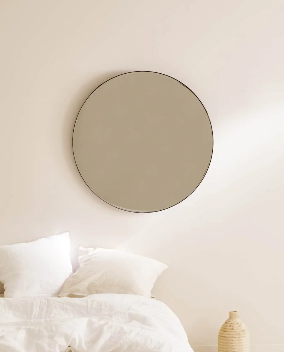 Modern nordic decorative large metal frame wall round mirror for sales mirror supplier in Ningbo