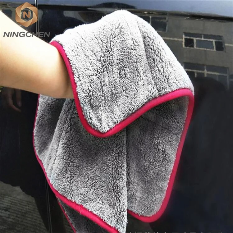 Coral fleece 1200gsm car towel / 1200gsm plush car buffing polishing /1400 gsm microfiber car drying towel