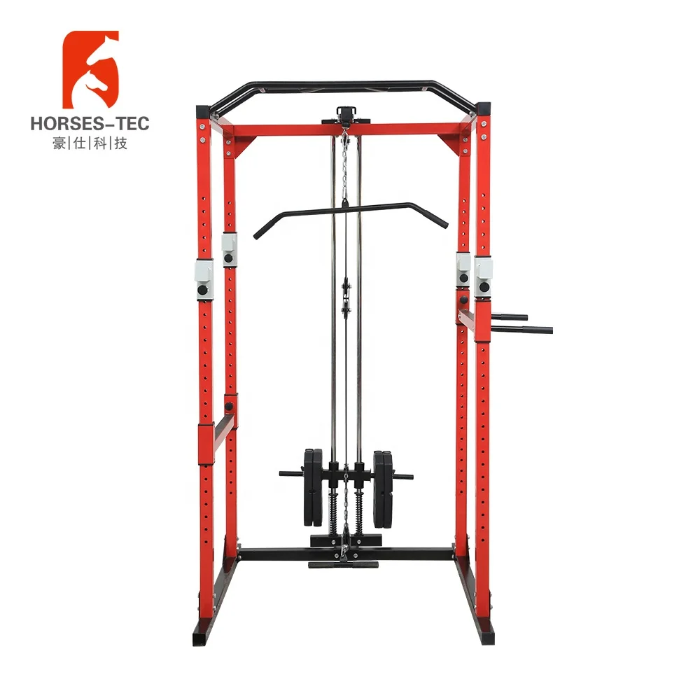 Free standing strength chin-up station power rack with j hooks