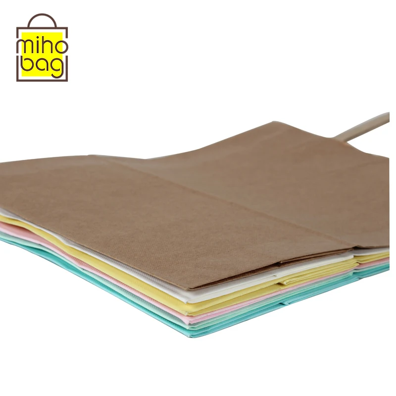 green product handbag Customized shopping kraft paper bag with logo