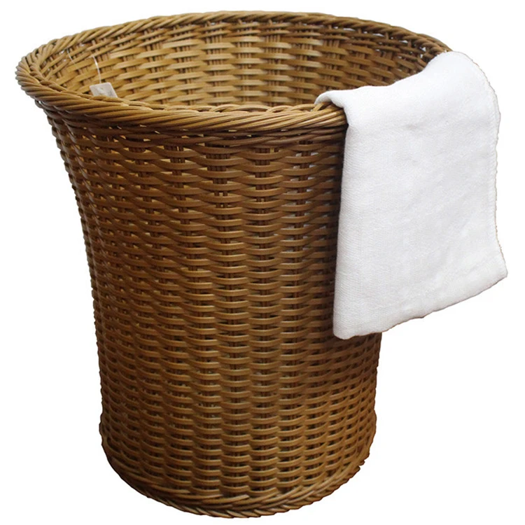 Factory Direct Sale Rattan Plastic Laundry Hamper Plastic Laundry Basket