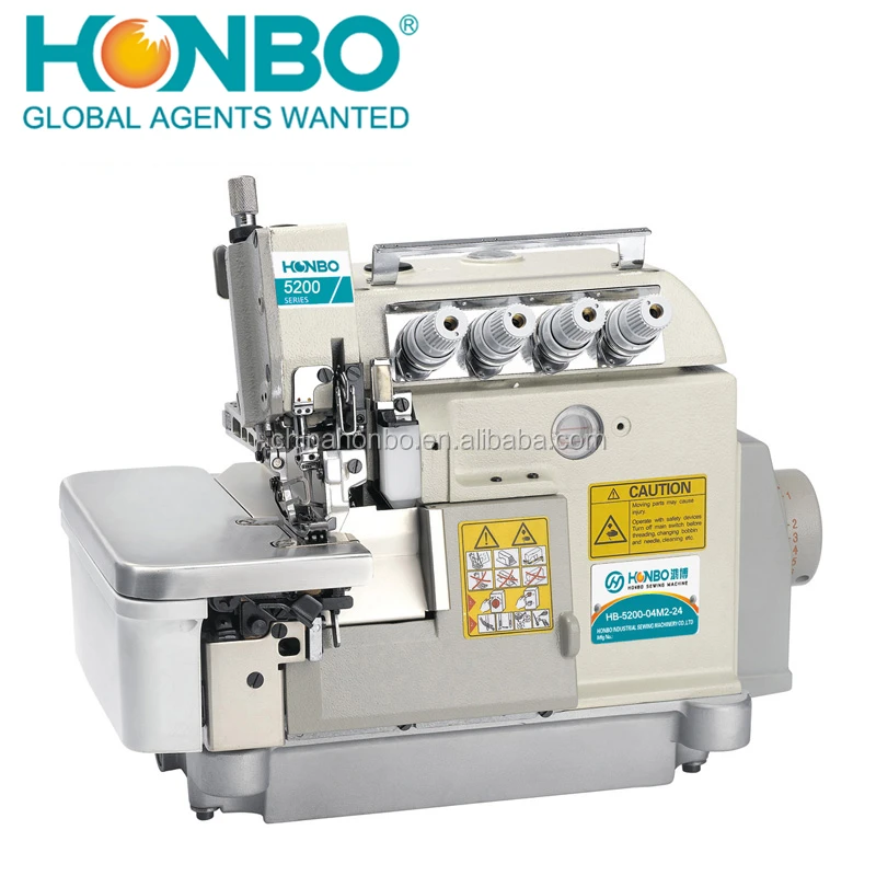 HB-5200-04M2-24 super high speed heavy materials 2 needles 4 threads flat bed overlock sewing machine