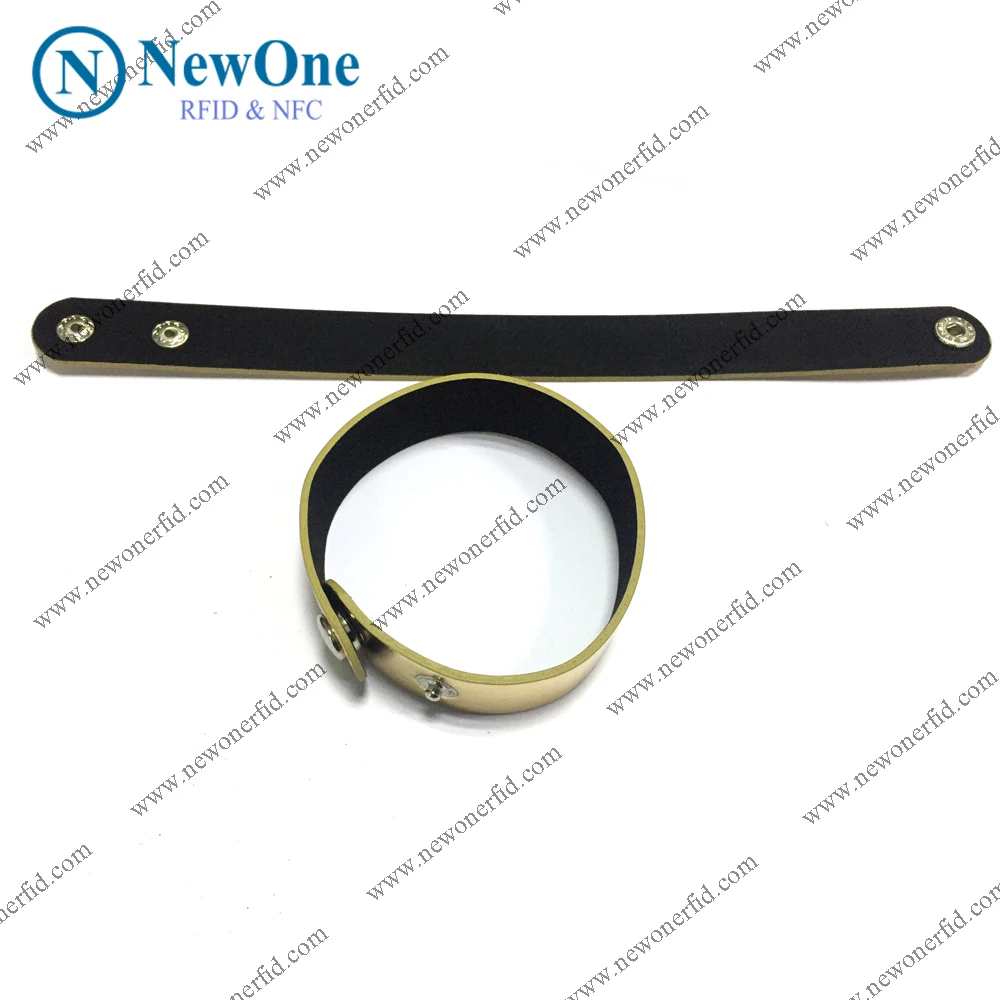 Custom NFC 13.56mhz rfid leather wristband, leather nfc bracelet