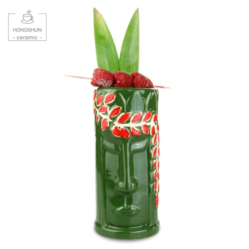 
Tiki Mugs Drinkware 10 oz Ceramic Tiki Mug goddess Statue Cocktail Glass Stoneware Beer Mug 