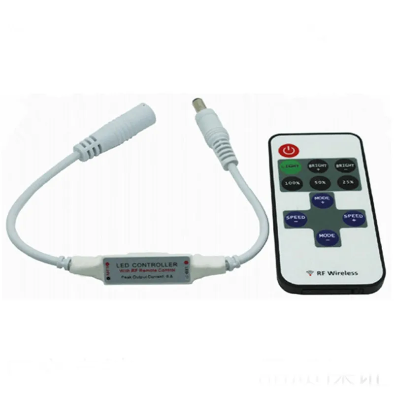 12 24 V 11 Keys RF LED Strip Controller Mini Dimmer RF Remote DC 5V 12V 24V Controller For LED 5050 2835 Strip Single Color