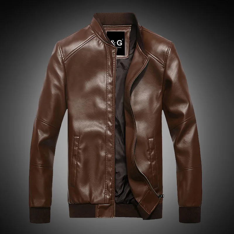 
Men pu leather Motorcycle slim fashion Baseball style jacket with high quality 