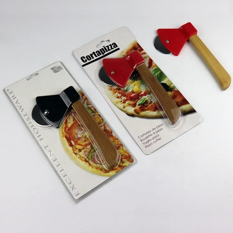 Special Axe Shape Pizza Cutter With Bamboo Handle SW-BA16B