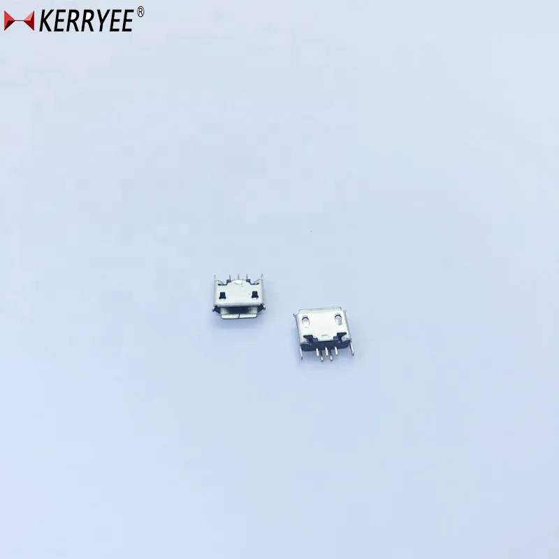 
Female 5P micro USB connector pin length 2.0mm 180 degree solder type 
