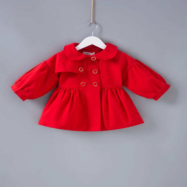 
girl clothing wholesale kids clothes baby girl windbreaker trench coat 