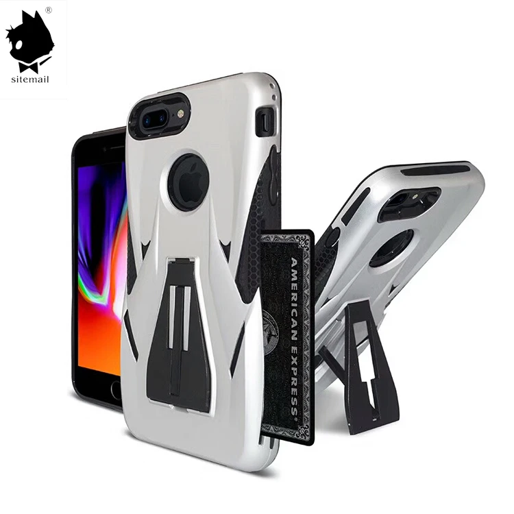 360 Полный крышка ТПУ pc небьющиеся kickstand слот для карты бумажник сотовый телефон аксессуары чехол iphone 6/ 7/8