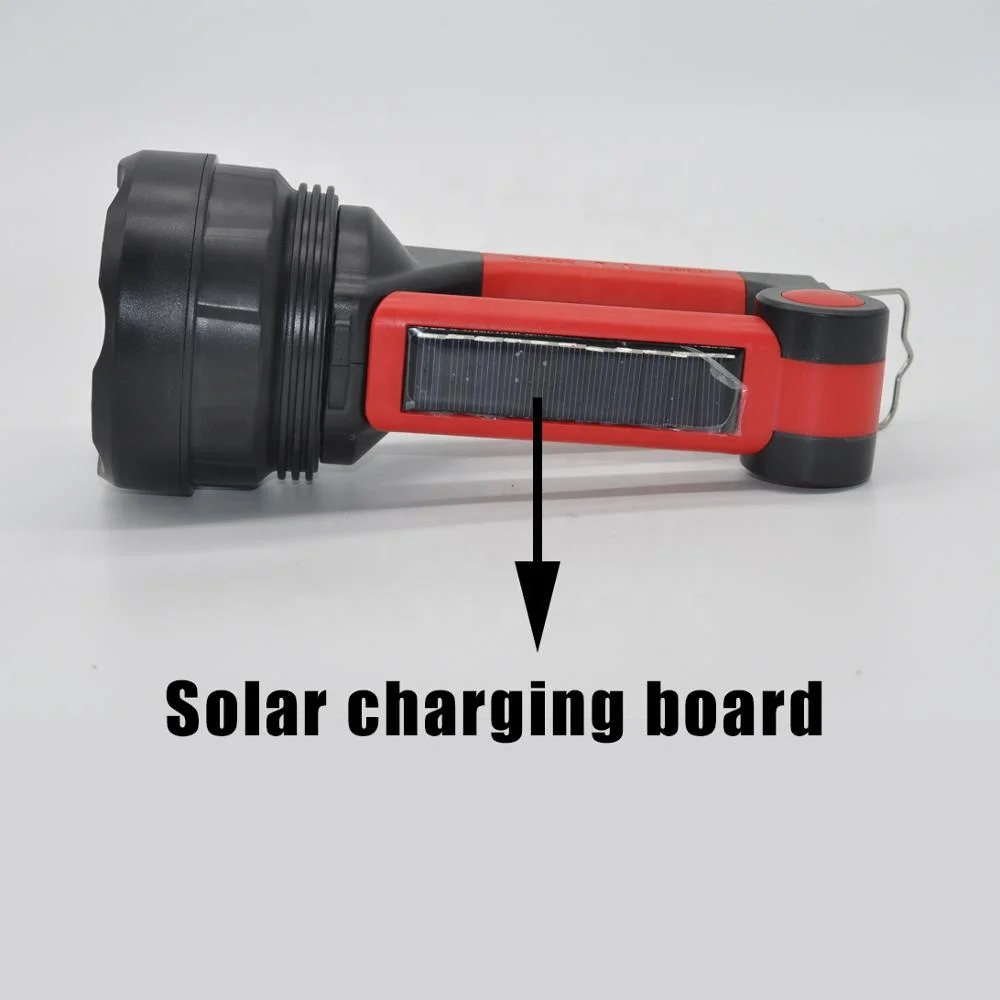 5in1 Portable Searchlight Hunting flashlight Super Bright output Power Bank USB Solar Rechargeable led handheld spotlight