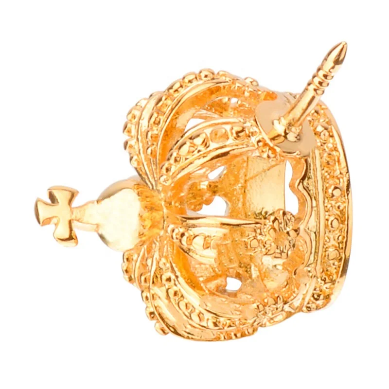 Luxury Crystal Gold Crown Brooches Pin for Suit