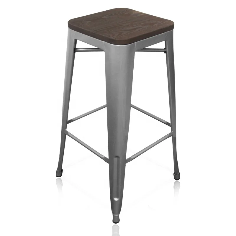 Штабелируемый металлический высокий барный стул для бара, ресторана