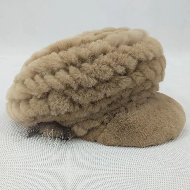 Personalised french fur beret knitted woman hat