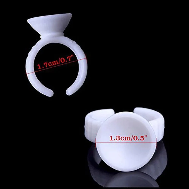 
Wholesale 100 piece/Bag Disposable Plastic Glue Lash Ring Eyelash Extension Glue Holder 