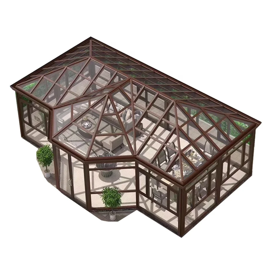 
Customized Prefabricated Modern Luxury Aluminium Glass House Polygon Conservatory 