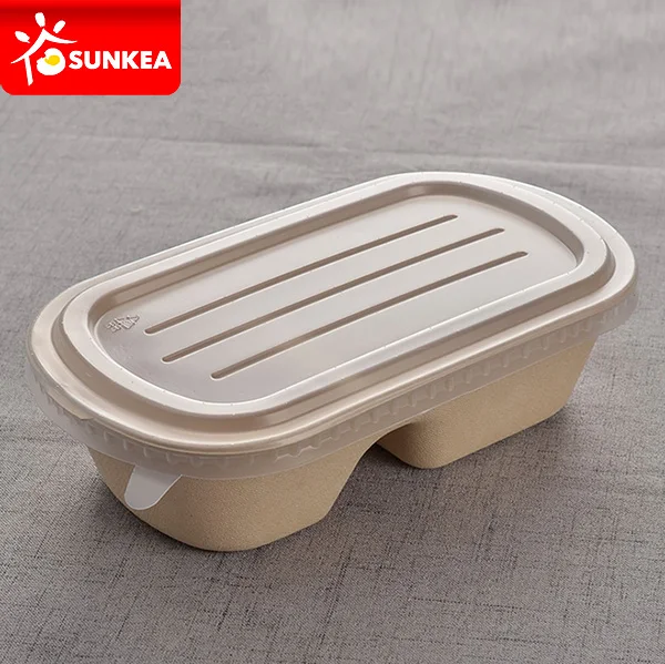 100% biodegradable compostable bamboo fiber pulp food container