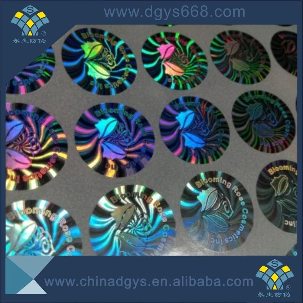 3D hologram anti-counterfeiting metal label/sticker printing