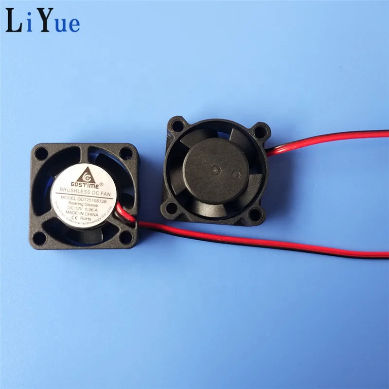 25*25*10mm 2Pin 150mm Dual Ball Bearing 2510 Fan 1600RPM DC 5V 12V 24V Cooling Fan