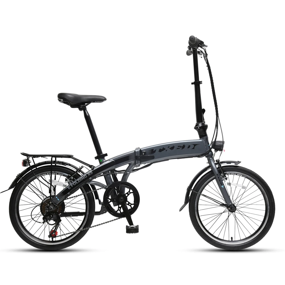 TXED Electric Foldable Bicycle 20 Inch E-bike 6 Speed Mini Bike