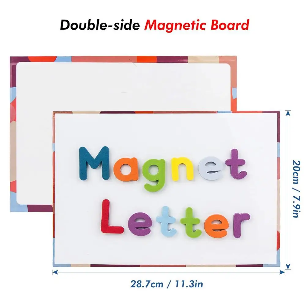 Magnetic Alphabet Letters Kit with Double-Side Magnet Board Foam Alphabet Letters for Preschool Kids Toddler