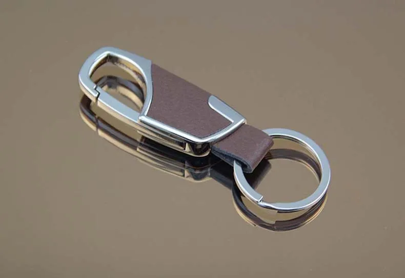 Factory Direct sale custom logo wholesale leather and zinc alloy bottle opener car keychain for men waist hanged Key Ring