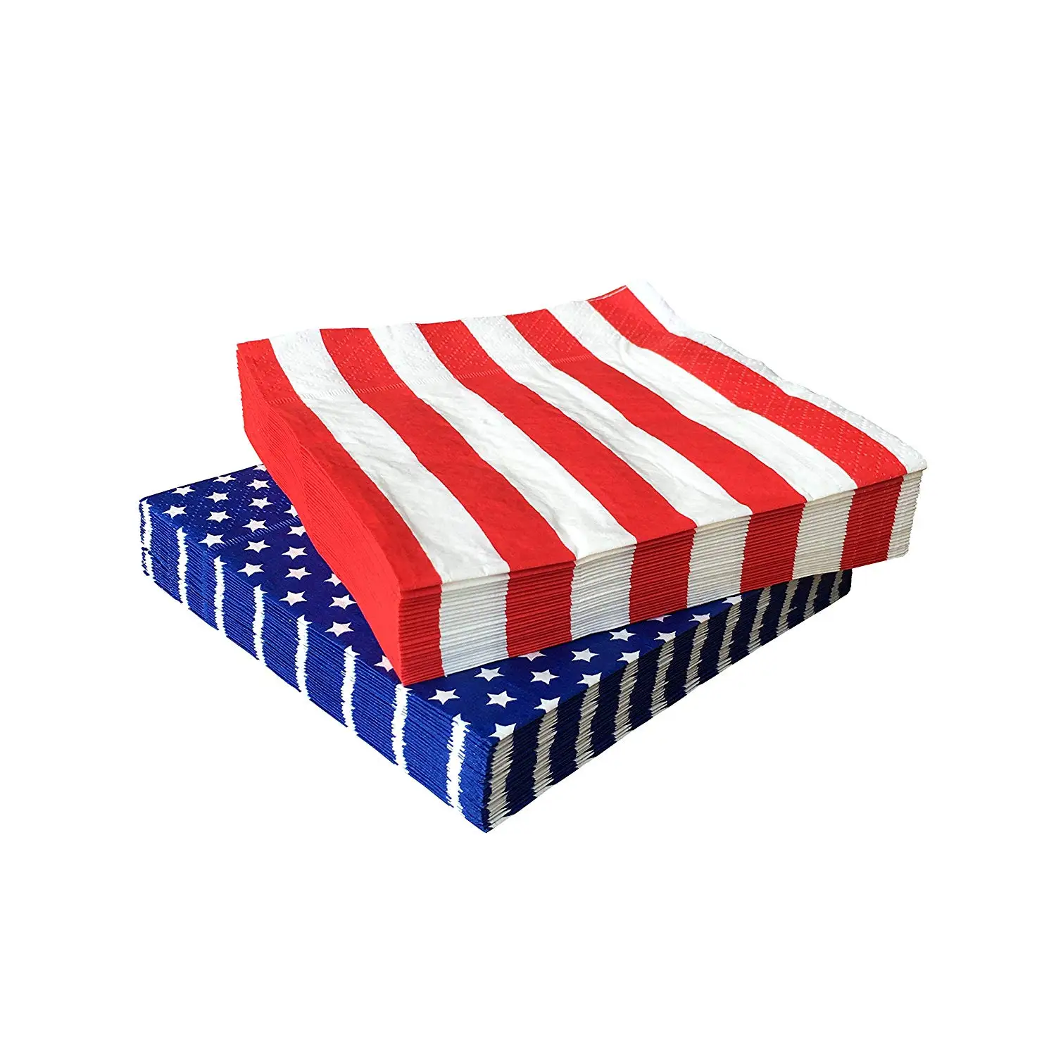 Star Printed Paper Napkins Stripe Color Napkins Good Virgin Wood Pulp 3 Ply Custom Printed Cocktail Napkins Individual Packing