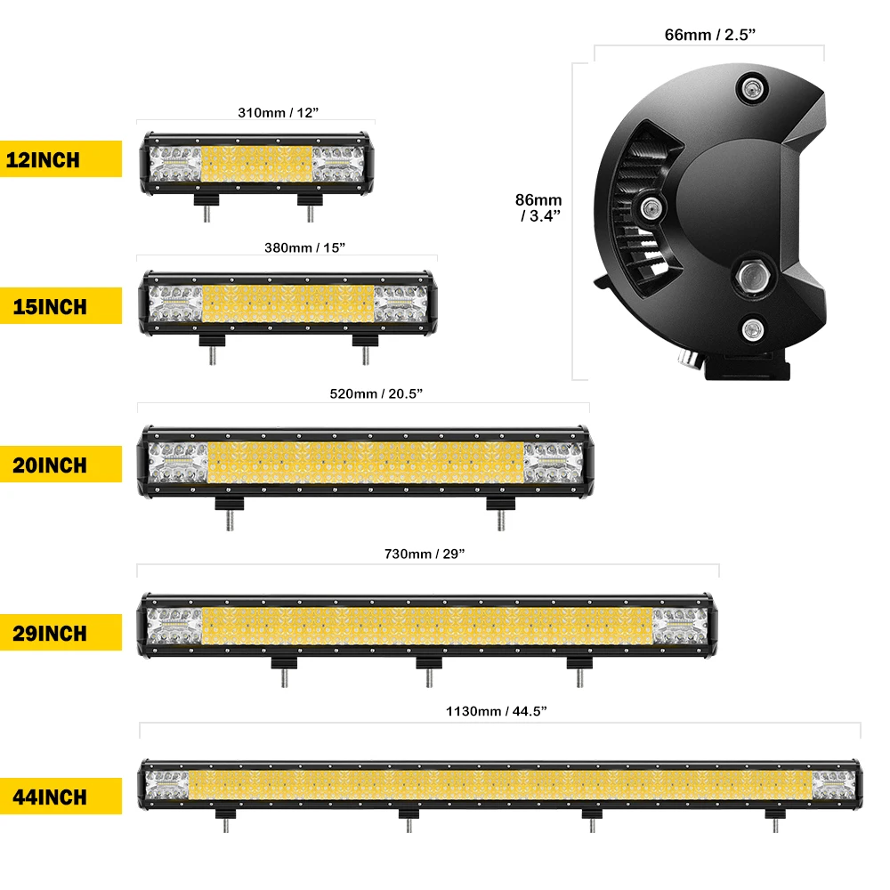 Wholesale Driving Truck 88W 114W 146W Super Bright 44Inch 20 Inch Offroad Auto Car Led Light Bar