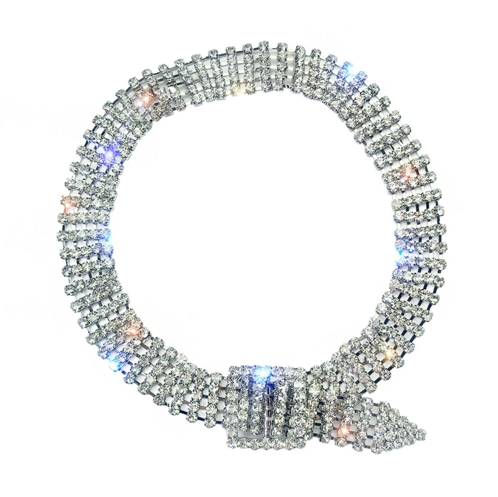 
Bling Crystal Gemstone Bib Choker Vintage Leather Rough uncut Diamond Necklace 