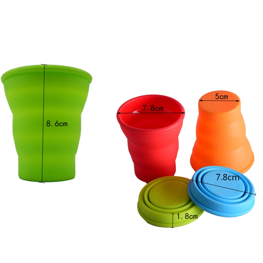 New Design Silicone Cup Cheap Collapsible Travel Cup Silicone Folding Camping Cup