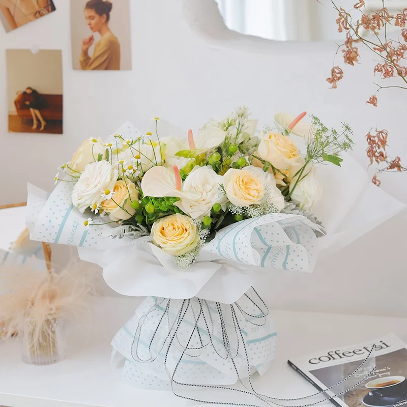 Fashion trend DIY Florist Packing Paper factory more 6 colors inventory 60cm*60cm wholesale plastic wrapping papers