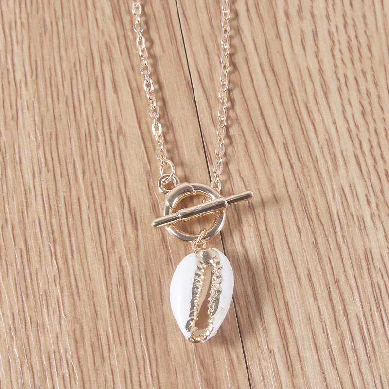 Chunky Seashell Design Jewelry Gold Chain Cowrie Shell Necklace For Women