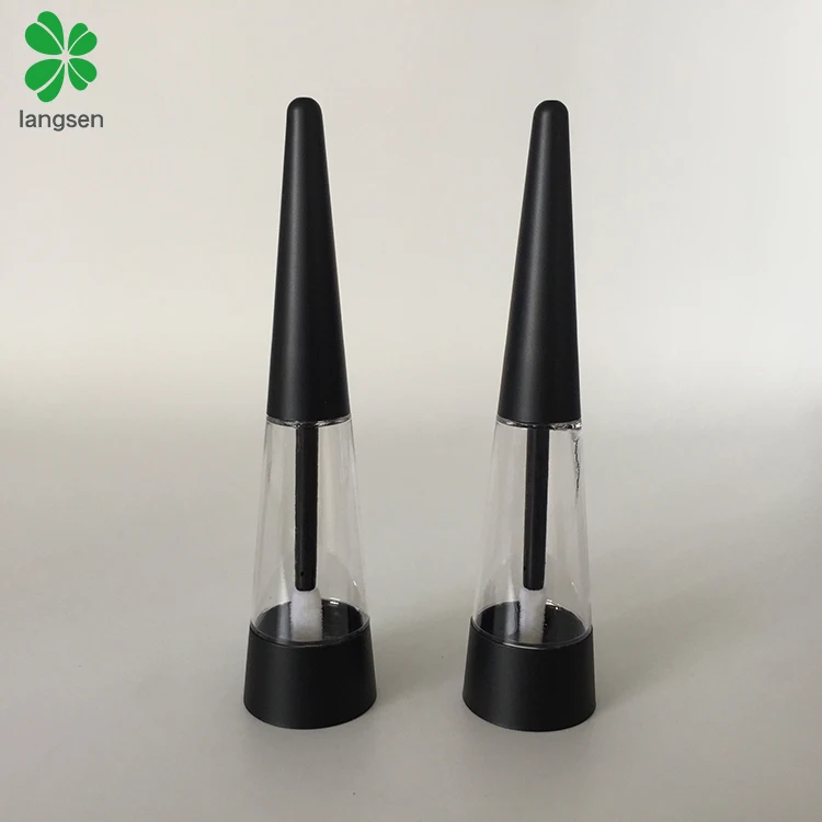 Unique plastic taper cone shape lip gloss tube, triangle shape lip gloss tube container pravite label