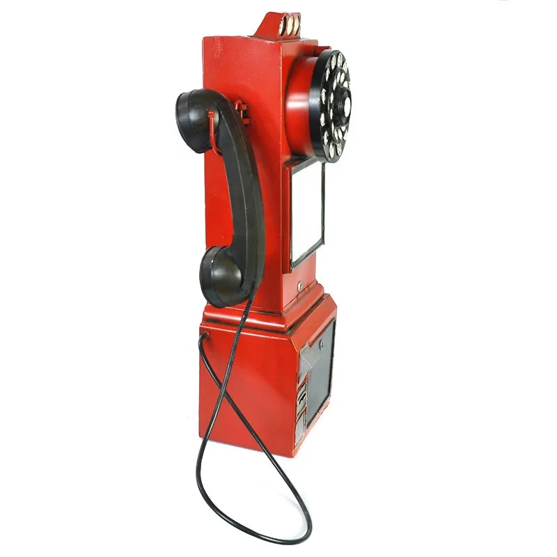 Винтажная модель телефона CY075 для домашнего декора, настенные металлические подвесные украшения, ретро домашние фигурки, миниатюрное украшение для телефона