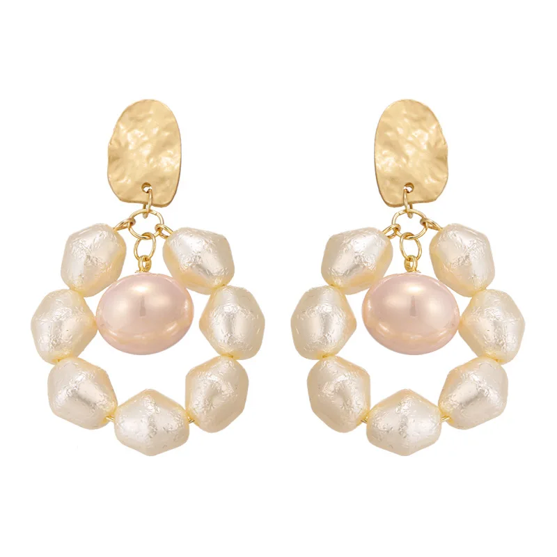 Женские Ювелирные изделия серьги с жемчугом золотые модные в индийском стиле позолоченные пресноводным высокое качество