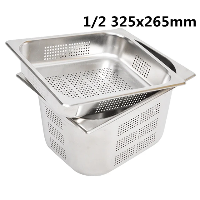 Hotel Restaurant Equipment 2/1 Stainless Steel Food Container Perforated GN Pan