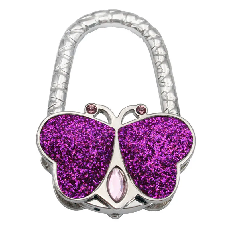 Custom Delicate foldable metal butterfly  bag hook purse hanger  folding handbag purse hook bag hanger