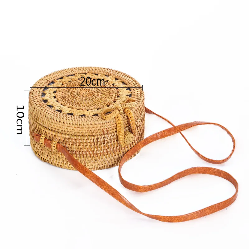 Popular Products 2019 Shoulder Round Women Beach Bag Rattan Bag Straw