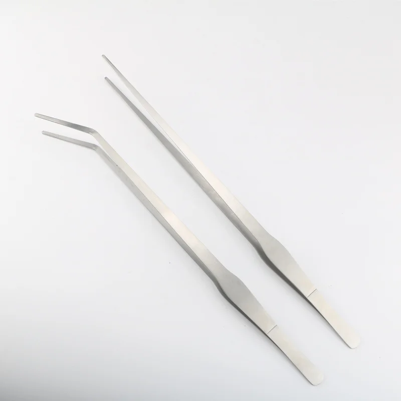 38cm Sanding Polished Straight and Curved Tweezers aquarium cleaning tools clean tweezers