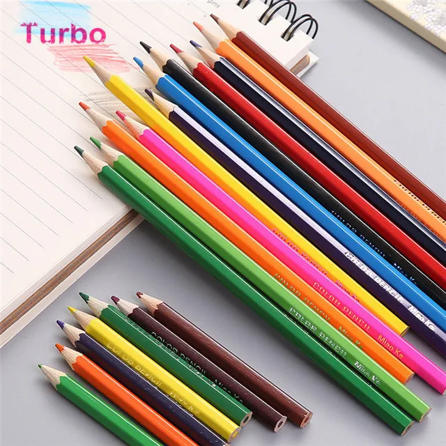 eco friendly promotional kids school stationery custom design multifunction 12 colors Wooden HB mini pencils for children